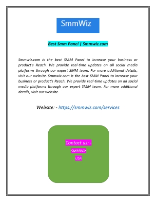 Best Smm Panel  Smmwizcom