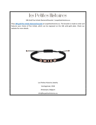 18k Gold Five Initials Diamond Bracelet | Lespetiteshistoires.eu