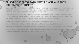 QuickBooks Error 1618 Won’t Pause Your Functioning Anymore