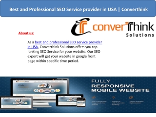 Best and Professional SEO Service provider in USA