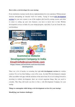 Ecommerce Website Development Company in India | Converthink