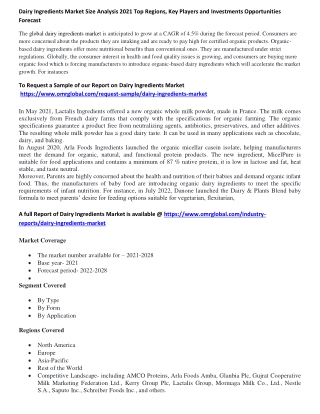 Dairy Ingredients Market