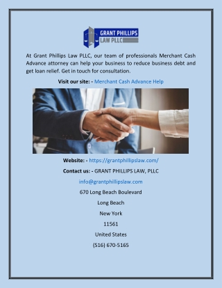 Merchant Cash Advance Help - Grant Phillips Law PLLC