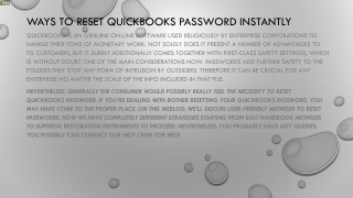 Easy way to Reset QuickBooks Password