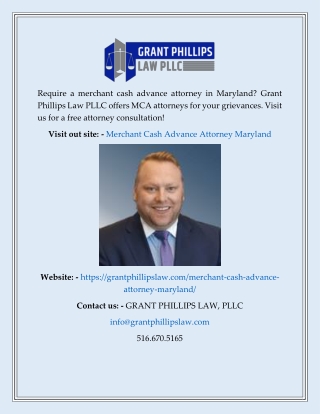 Merchant Cash Advance Attorney Maryland - Grant Phillips Law PLLC