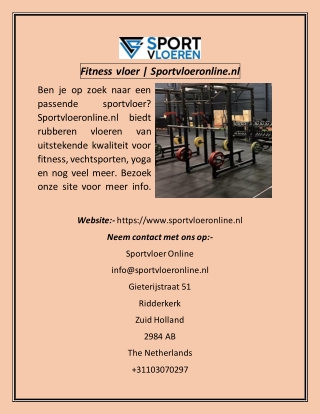 Fitness vloer  Sportvloeronline.nl