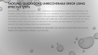 A short guide to remove the QuickBooks unrecoverable error from system