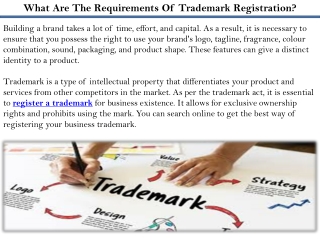 What Are The Requirements Of Trademark Registration?