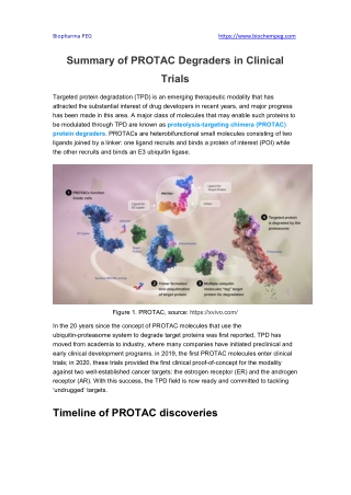 Summary of PROTAC Degraders in Clinical Trials