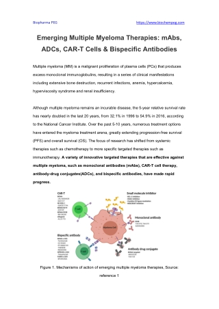 Emerging Multiple Myeloma Therapies mAbs, ADCs, CAR-T Cells & Bispecific Antibodies