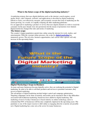 What is the future scope of the digital marketing industry-