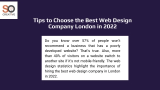 Tips to Choose the Best Web Design Company London in 2022