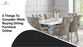 5 Things To Consider While Buying Dining Furniture Online