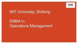 Executive MBA in Operations Management