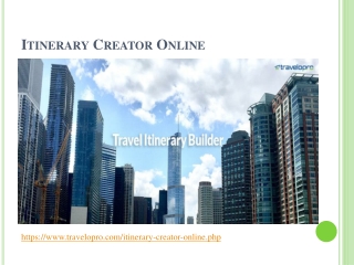 Itinerary Creator Online