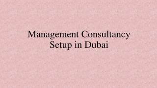 Management Consultancy Setup in Dubai