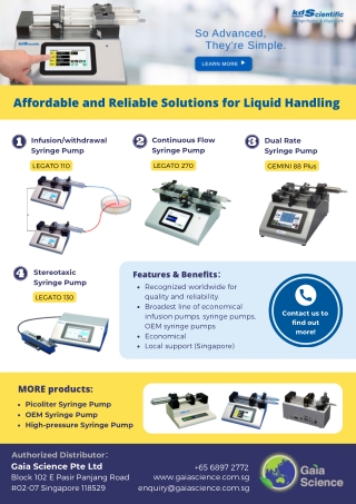 KDS Affordable and Reliable Solutions for Liquid Handling Products