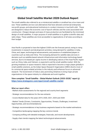 2021 Small Satellite Industry Global Analysis Report