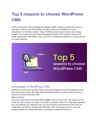 Top 5 reasons to choose WordPress CMS .docx