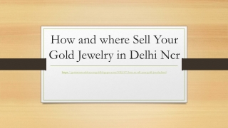 How and where Sell Your Gold Jewelry in delhi ncr