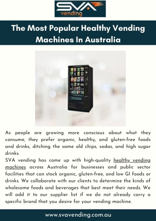 The Most Popular Healthy Vending Machines In Australia