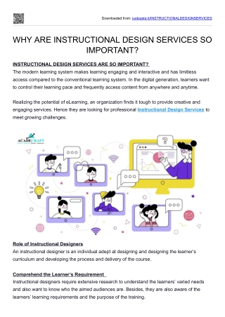 INSTRUCTIONAL DESIGN SERVICES