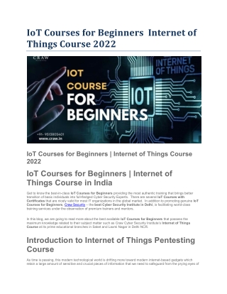 IoT Courses for Beginners  Internet of Things Course 2022