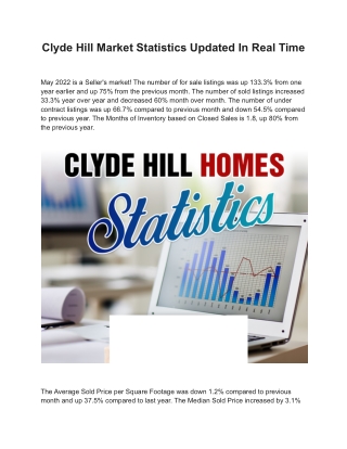 Clyde Hill Market Statistics Updated In Real Time