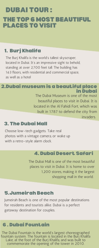 DUBAI TOUR THE TOP 6 MOST BEAUTIFUL PLACES TO VISIT