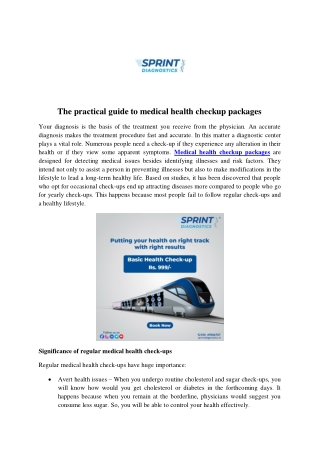 The practical guide to medical health checkup packages