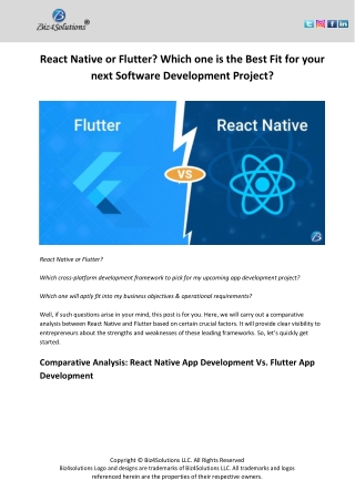 React Native or Flutter?