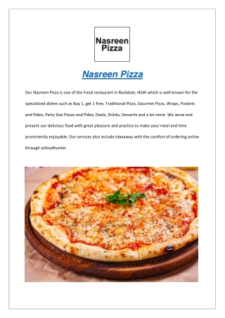 5% off - Nasreen Pizza Rockdale Menu, NSW