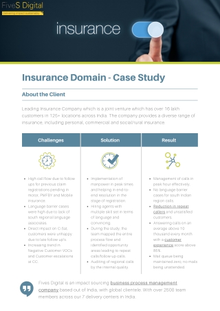 Insurance Domain Case Study - FiveS Digital