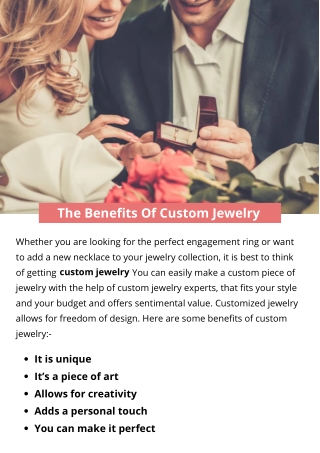 The Benefits Of Custom Jewelry