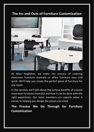 The Ins and Outs of Furniture Customization