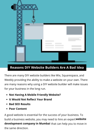 Reasons DIY Website Builders Are A Bad Idea