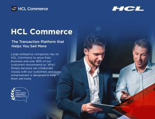 HCL Commerce - The Transaction Platform that Helps Sell More