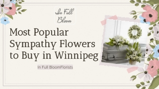 Most Popular Sympathy Flowers to buy in Winnipeg