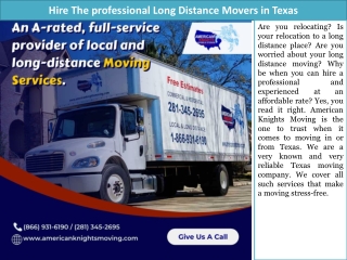 Hire The professional Long Distance Movers in Texas