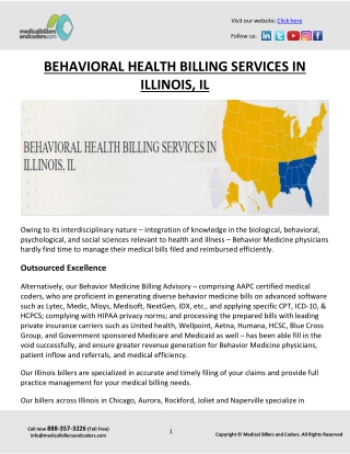 BEHAVIORAL HEALTH BILLING SERVICES IN ILLINOIS, IL