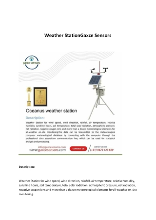 Weather Station Gaxce Sensors