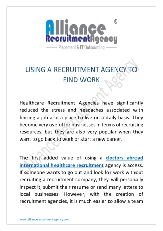 doctors abroad international healthcare recruitment
