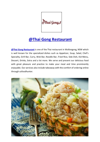 5% off @Thai Gong Restaurant, Sydney, NSW