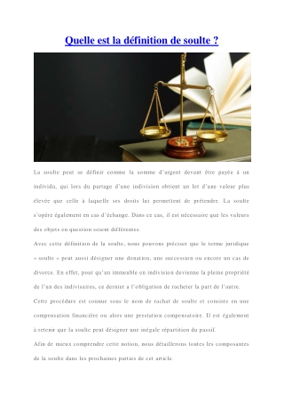 C'est quoi la définition de soulte ?