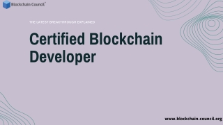 Certified Blockchain Developer |  Blockchain Council
