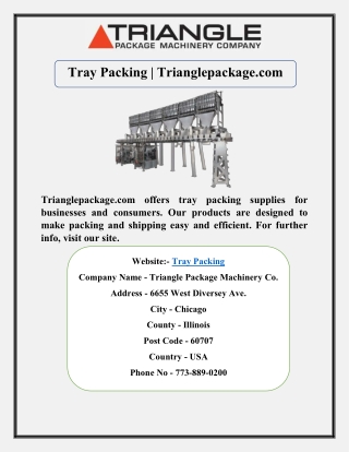 Tray Packing | Trianglepackage.com