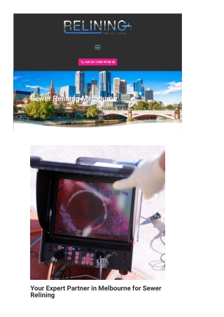 Sewer Relining Melbourne