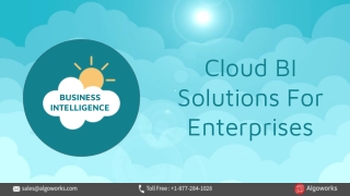 Algoworks Solutions Inc: Cloud BI Solutions For Enterprises