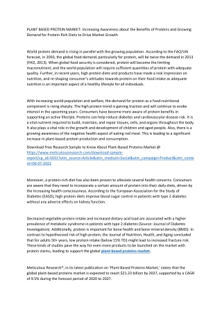 Plant based Proteins Market