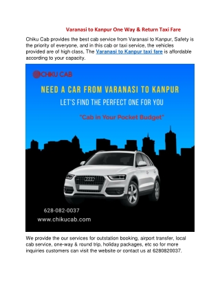 Varanasi to Kanpur One Way